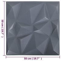 24 st Wandpanelen 3D 6 m 50x50 cm diamantgrijs - thumbnail
