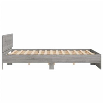 Bedframe met hoofdeinde grijs sonoma eikenkleurig 180x200 cm