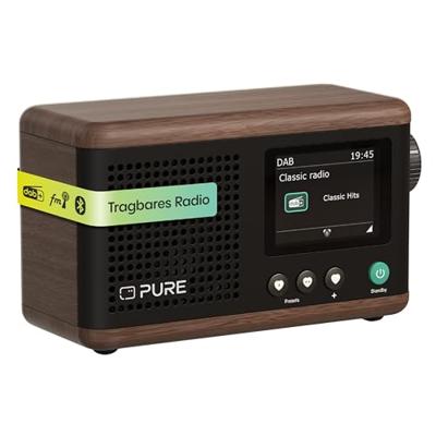 Pure Classic Mini Coffee Black/Walnt EU/UK/AU Radio DAB+, FM Zwart, Walnoot