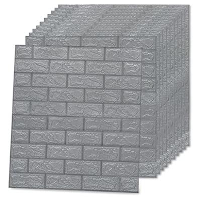 VidaXL 3d-behang zelfklevend 10 st bakstenen antracietkleurig