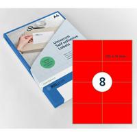 Etiket Rillprint 105x74mm fluorrood 800 etiketten - thumbnail