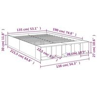Bedframe bewerkt hout grijs sonoma eikenkleurig 135x190 cm - thumbnail