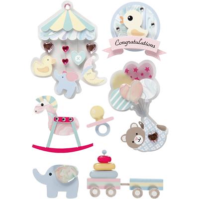 Creativ Company 3d stickers, baby, h: 25-70 mm, b: 20-55 mm, dikte 7 mm, 8 stuk/ 1 doos