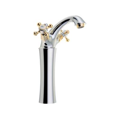 Wastafelmengkraan Sapho Antea 2-knop Gebogen Hoog 24.5 cm Chroom / Goud Sapho Wastafelmengkraan Sapho Antea 2-knop Gebogen Hoog 24.5 cm Chroom / Goud Sapho