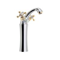 Wastafelmengkraan Sapho Antea 2-knop Gebogen Hoog 24.5 cm Chroom / Goud Sapho - thumbnail