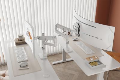 Digitus DIGITUS - Single Monitorhalterung, 57, 27 kg Monitor-tafelbeugel Aantal monteerbare displays: 1 Display(s) 144,8 cm (57) Wit Draaibaar, Kantelbaar,