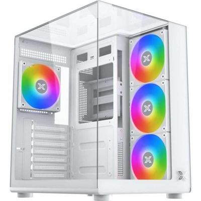 PC-behuizing (zonder voeding) - XIGMATEK - Aqua Compact Arctic - Cube - ATX-vormfactor - 4x120mm A-RGB meegeleverd - Wit