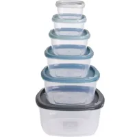 Excellent Houseware Voorraaddozen 6-delig Blauw/Grijs/Transparant - thumbnail