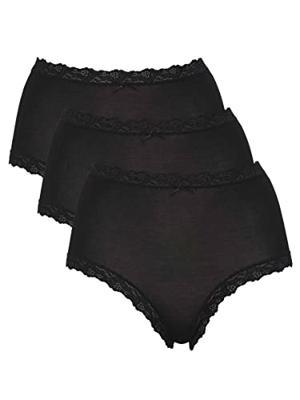 3-pack dames Taille slips - Kanten modal dames onderbroek - Katoenen kruisje