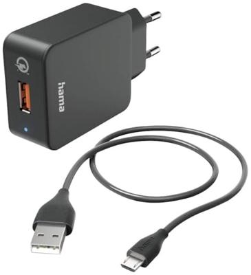 Hama USB-oplader 19.50 W 1x USB-A, 1x Micro-USB Zwart Binnen