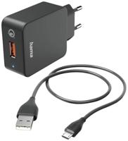 Hama USB-oplader 19.50 W 1x USB-A, 1x Micro-USB Zwart Binnen - thumbnail
