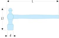 Facom bankhamer amerikaans steel hickory 2lb - 202H.2 - thumbnail