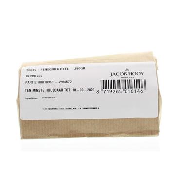 Jacob Hooy Fenegriekzaad heel 250 Gram Jacob Hooy Fenegriekzaad heel 250 Gram