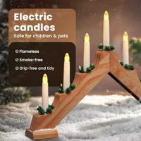 Kerst Kaars Brug Bruin 39.5 x 5 x 29 cm Massief grenenhout - thumbnail