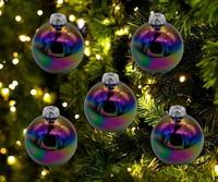 Kerstbal glas d6 cm zwart iris 10st KSD - Ksd - thumbnail