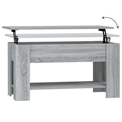 Salontafel 101x49x52 cm bewerkt hout grijs sonoma eikenkleurig