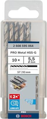 Bosch Accessories 2608595064 HSS Metaal-spiraalboor 5.5 mm Gezamenlijke lengte 93 mm Geslepen DIN 338 Cilinderschacht 10 stuk(s) Bosch Accessories 2608595064 HSS Metaal-spiraalboor 5.5 mm Gezamenlijke lengte 93 mm Geslepen DIN 338 Cilinderschacht 10 stuk(s)