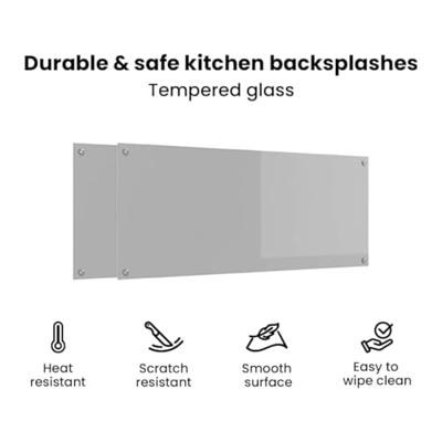 VidaXL Keuken spatscherm 2 pcs lichtgrijs 120 x 50 cm gehard glas