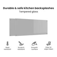 VidaXL Keuken spatscherm 2 pcs lichtgrijs 120 x 50 cm gehard glas - thumbnail