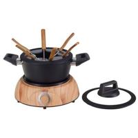 Basic Nouvel wood 6-persoons fondueset zwart/hout - thumbnail