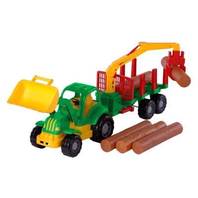 Cavallino klassieke tractor met aanhangwagen en hout, 61cm Cavallino klassieke tractor met aanhangwagen en hout, 61cm
