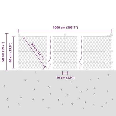 VidaXL Afrasteringspaal grijs 10 x 0,4 m (25 mm gaas) staal en pvc VidaXL Afrasteringspaal grijs 10 x 0,4 m (25 mm gaas) staal en pvc