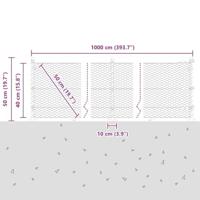 VidaXL Afrasteringspaal grijs 10 x 0,4 m (25 mm gaas) staal en pvc - thumbnail