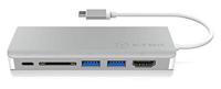 ICY BOX IB-DK4034-CPD Bedraad USB 3.2 Gen 1 (3.1 Gen 1) Type-C Zilver, Wit - thumbnail
