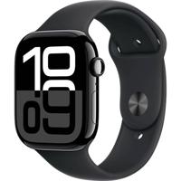 Apple Watch Series 10 (GPS 46 mm) Smartwatch - Kast van gitzwart aluminium - Zwart sportbandje (S/M). Conditie bijhouden, Ecg-app, always on Retina-display, waterbestendig - thumbnail