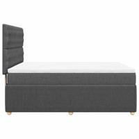 Boxspring met matras stof donkergrijs 140x200 cm - thumbnail