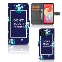 Samsung Galaxy A04e Portemonnee Hoesje Flowers Blue DTMP - thumbnail