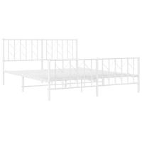 Bedframe met hoofd- en voeteneinde metaal wit 160x200 cm - thumbnail