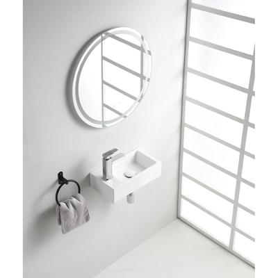 Wiesbaden Rhea M Fontein Links 40x22 cm - Glans Wit Keramiek - Compacte Toiletfontein