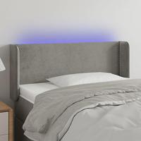 Hoofdbord LED 83x16x78/88 cm fluweel lichtgrijs - thumbnail