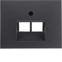 Centraalplaat UAE doos 2 x RJ45 Berker K1 antraciet mat 14097006 - thumbnail