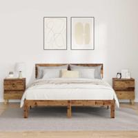 Bedkasten met lade 2 pcs Oud Hout 40 x 35 x 50 cm Bewerkt hout - thumbnail