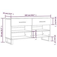 Schoenenbank 102x35x55 cm bewerkt hout hoogglans wit - thumbnail