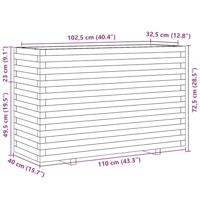 Plantenbak 110x40x72,5 cm massief grenenhout wasbruin - thumbnail