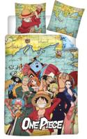 One Piece Dekbedovertrek worldmap 140 x 200 cm - polykatoen - thumbnail
