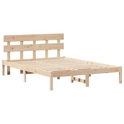 Bedframe met hoofdeinde Bruin 160 x 200 cm Massief grenenhout
