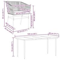 5-delige Tuinset met kussens poly rattan glas grijs - thumbnail