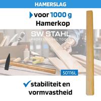 SW STAHL Sw-stahl hamersteel hammer handle f.1000gr ash curved - thumbnail