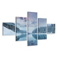 Schilderij - Winter in de bergen, 5luik, premium print - thumbnail