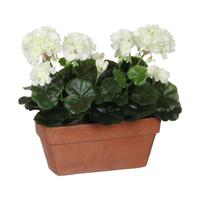 Decoratieve plant Mica Decorations Keramisch Wit Geel PVC Geranium (29 x 13 x 40 cm) - thumbnail