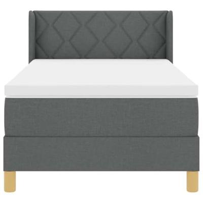 Boxspringbed met Matras in Donkergrijs - 90 x 190 cm, Stof.