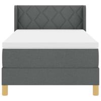 Boxspringbed met Matras in Donkergrijs - 90 x 190 cm, Stof. - thumbnail