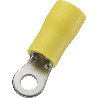 TRU COMPONENTS 738406 Ringkabelschoen Dwarsdoorsnede (max.): 6 mm² Schachtdiameter: 10.5 mm Deels geïsoleerd Geel 50 stuk(s)