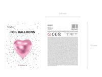 Folieballon Hart Metallic Lichtroze - 45 cm - thumbnail