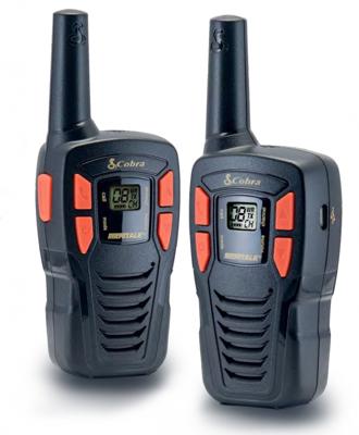 Cobra Electronics AM245 walkietalkie van licht gewicht met een bereik van maximaal 5 km, 8 kanalen en energiebesparende functie (verpakking van 2) - zwart