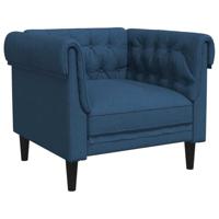 Fauteuil Chesterfield-stijl stof blauw - thumbnail